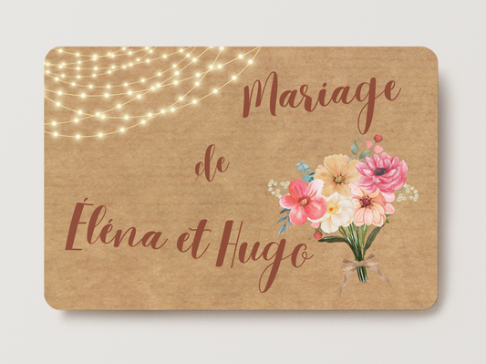 Faire-part de Mariage – Modèle " Bouquet Champêtre & Lumières "