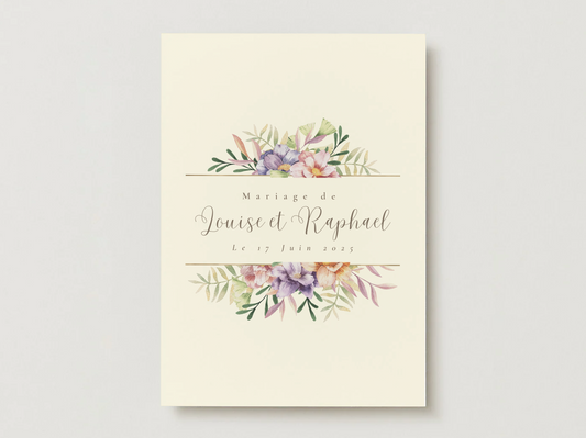 Faire-part de Mariage – Modèle " Élégance florale beige "